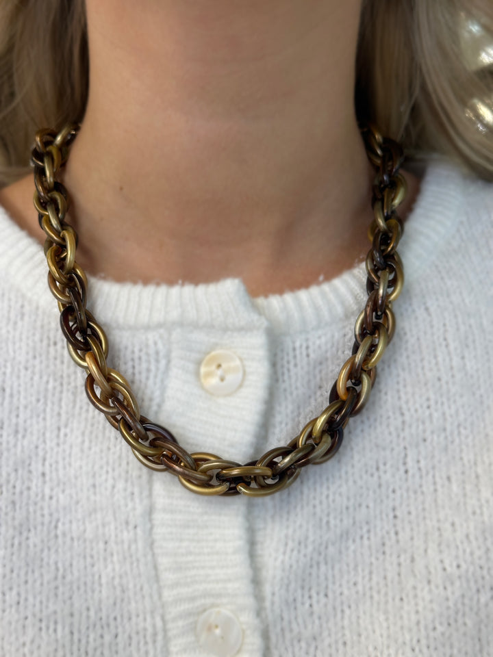 Tortoise Chunky Chain Necklace