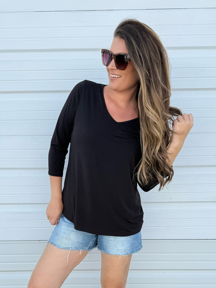 Dear Scarlett Signature Classic V-Neck Top (Multiple Colors Available!)