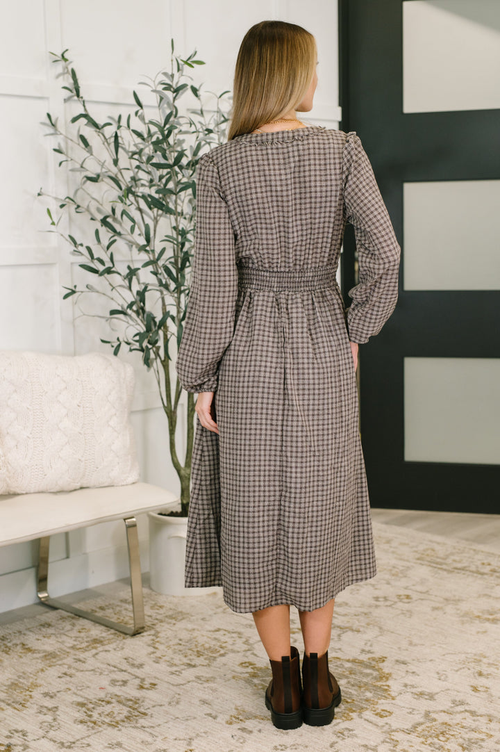 Fairytale Plot Plaid Midi Dress - 12/19
