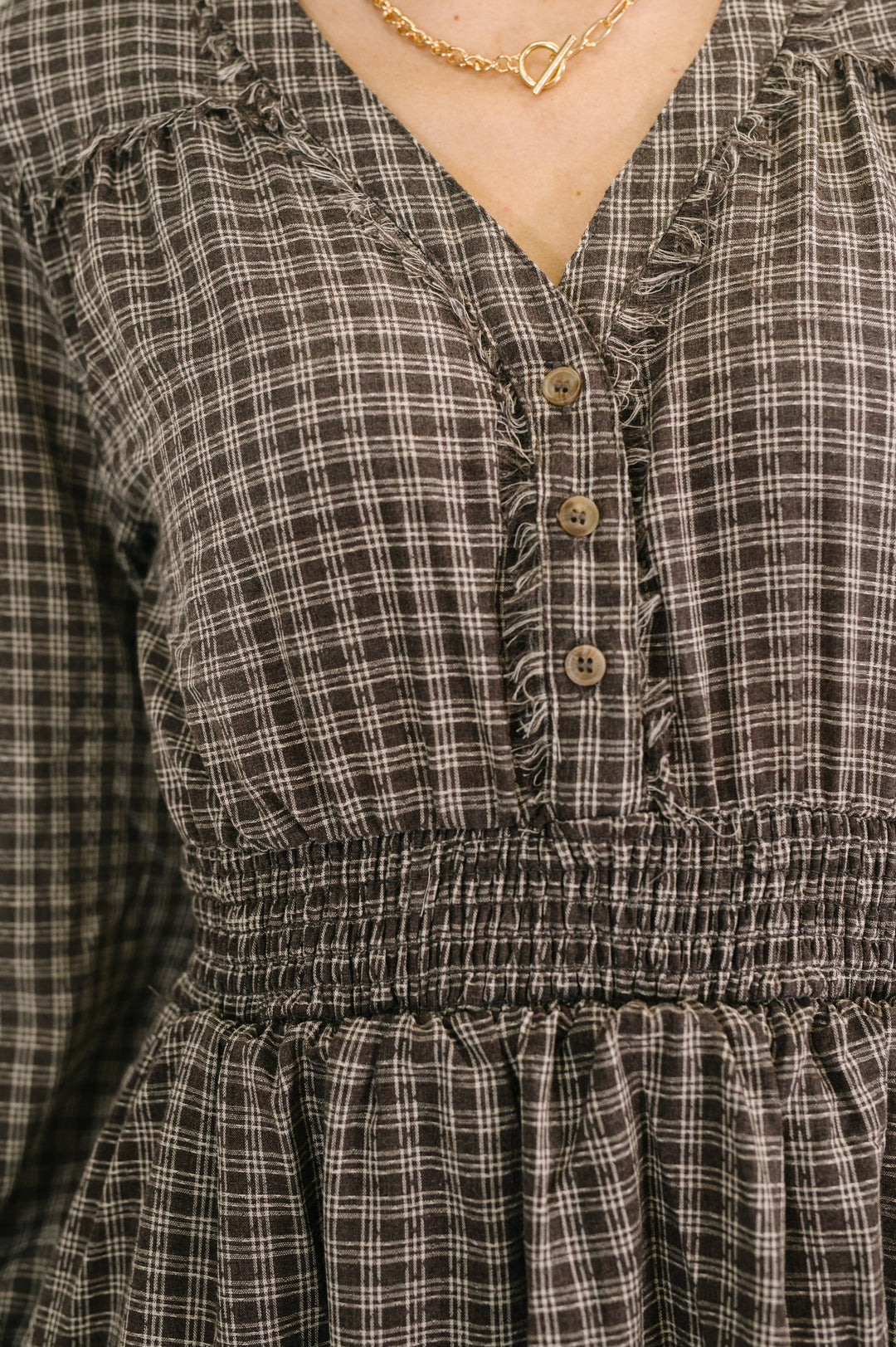 Fairytale Plot Plaid Midi Dress - 12/19