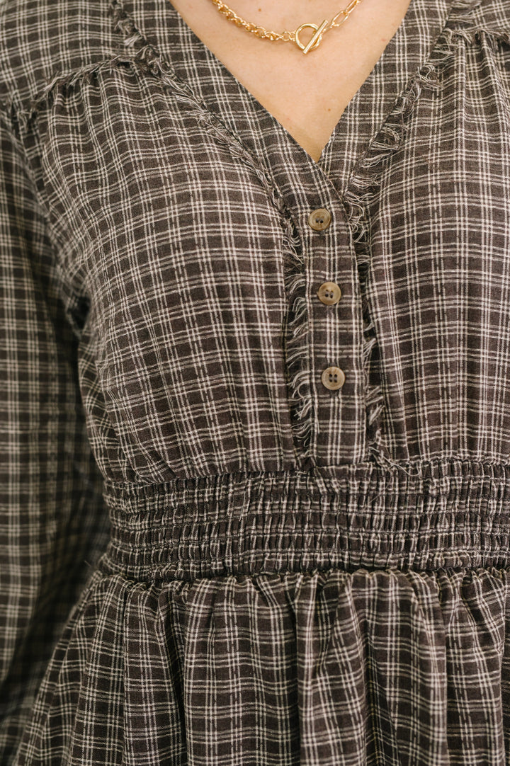 Fairytale Plot Plaid Midi Dress - 12/19