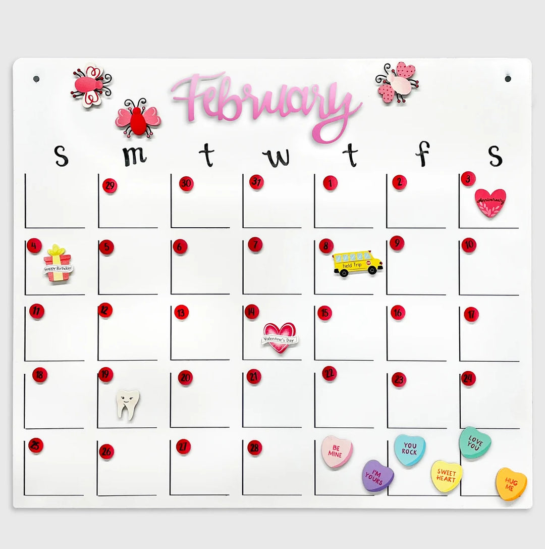 Romance Calendar Magnets Set of 4 by Roeda (LIVE BOX: Ships in 3 Weeks)