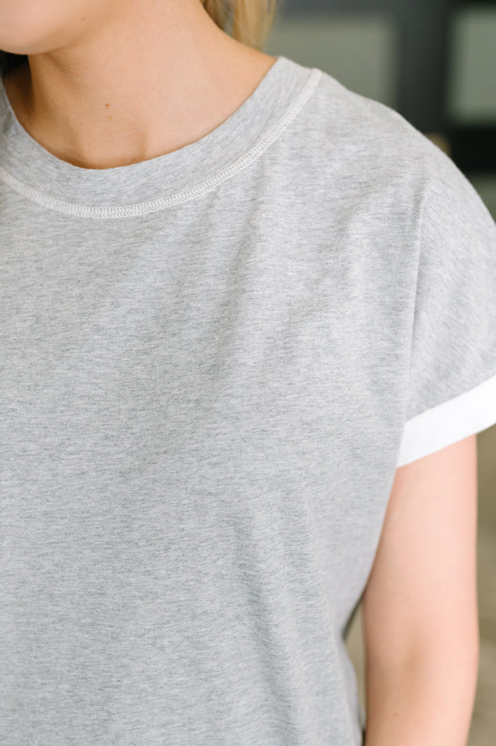Feel Alright  Two Tone Contrast in Heather Grey - 8/4