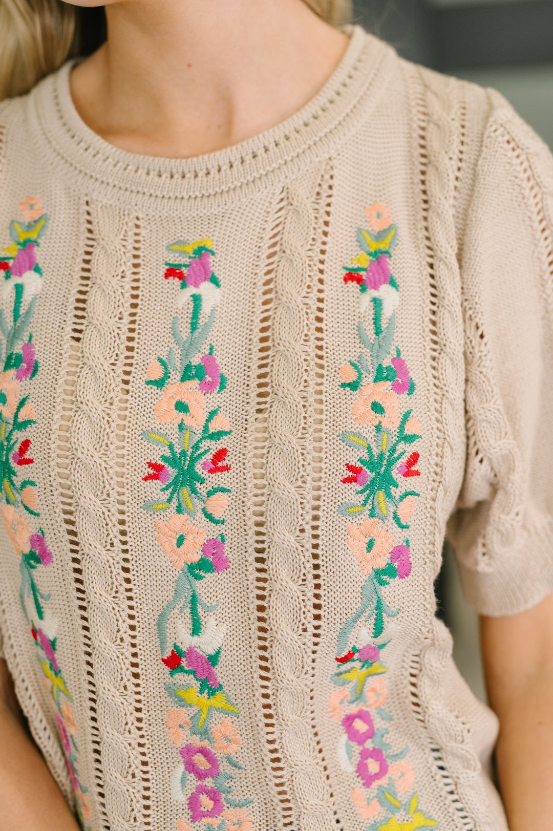 Feel so Fine Embroidered Knit Top - 8/21