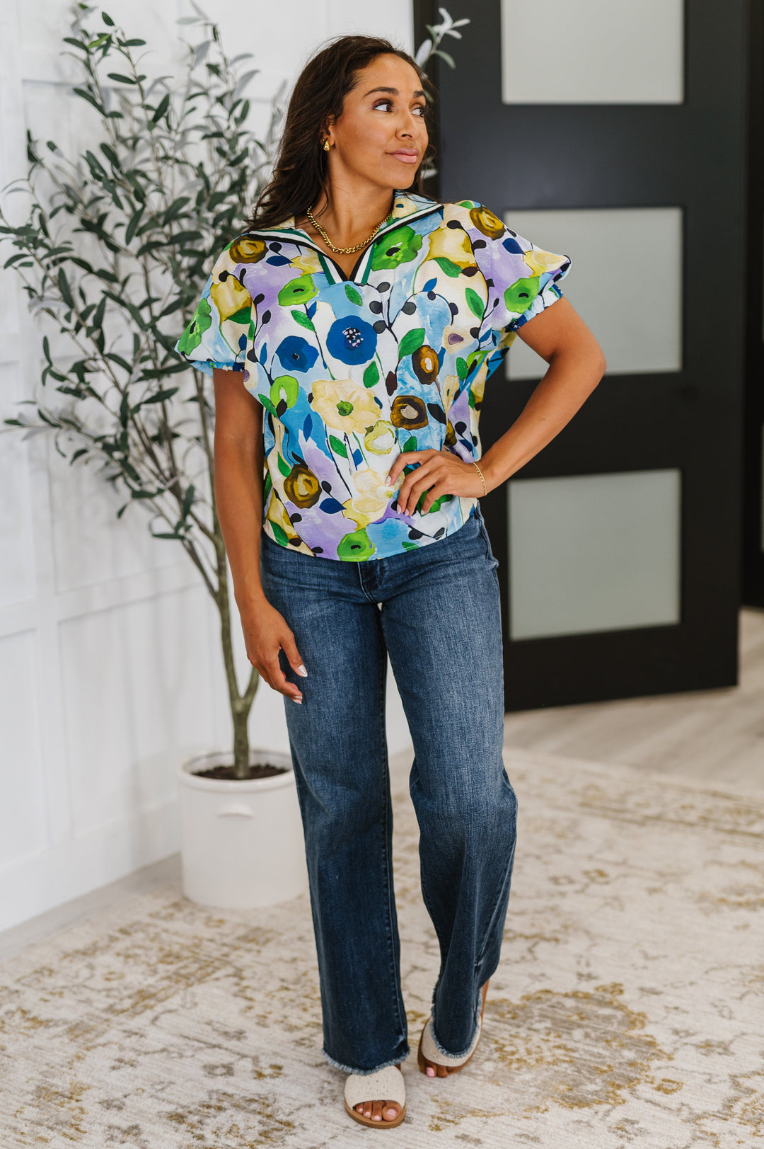 Fielding Questions Floral Top - 4/13