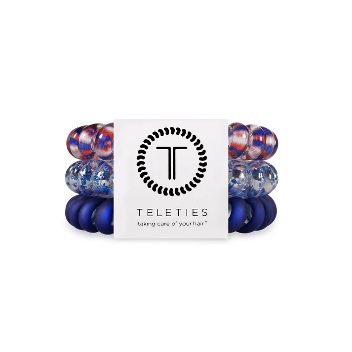 Teleties Hair Tie - Large Band Pack of 3 - Fire-workin' It
