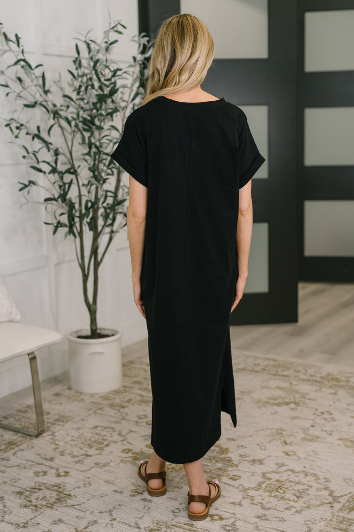 Fix You Right Up Short Sleeve Midi Dress in Black - 4/1