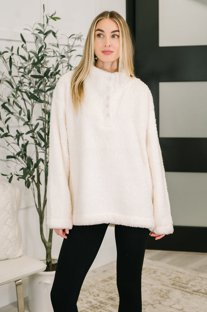 Fluffy Flurry Snap Button Pullover - 12/19