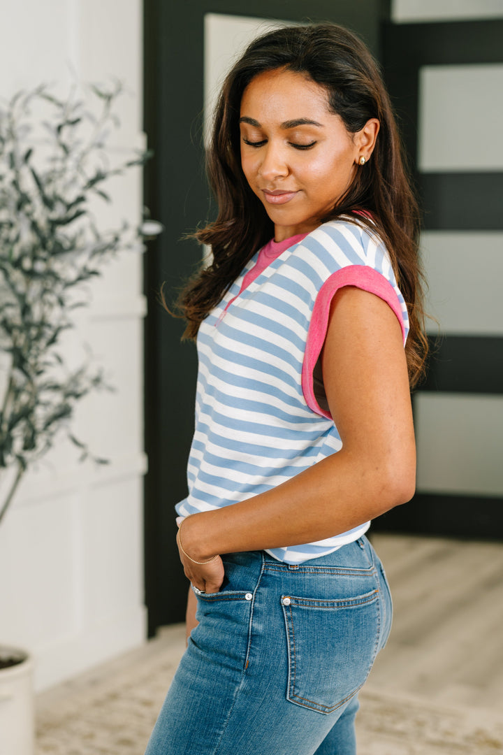 Following Through Color Block Muscle Tee - 6/23