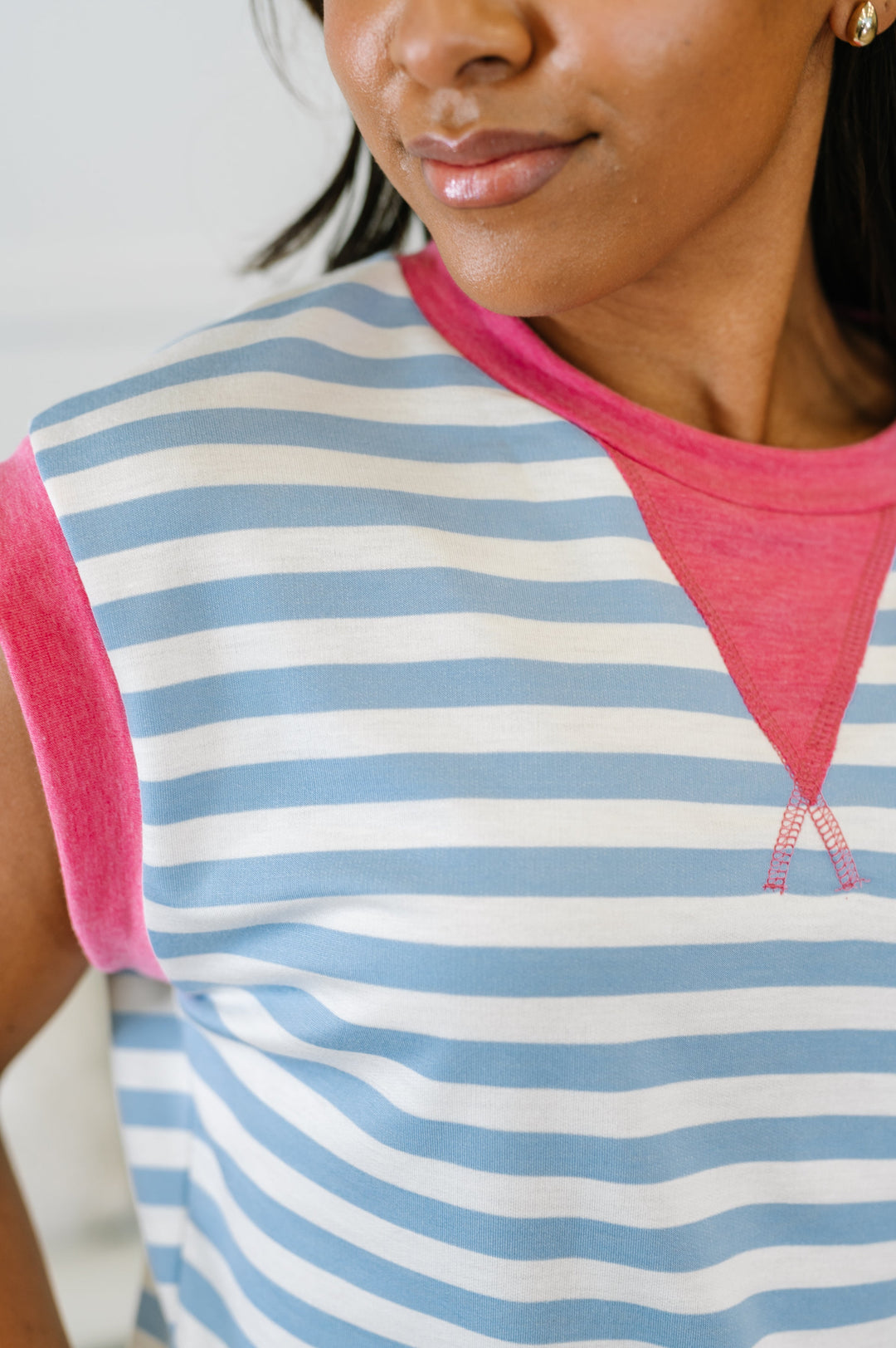 Following Through Color Block Muscle Tee - 6/23