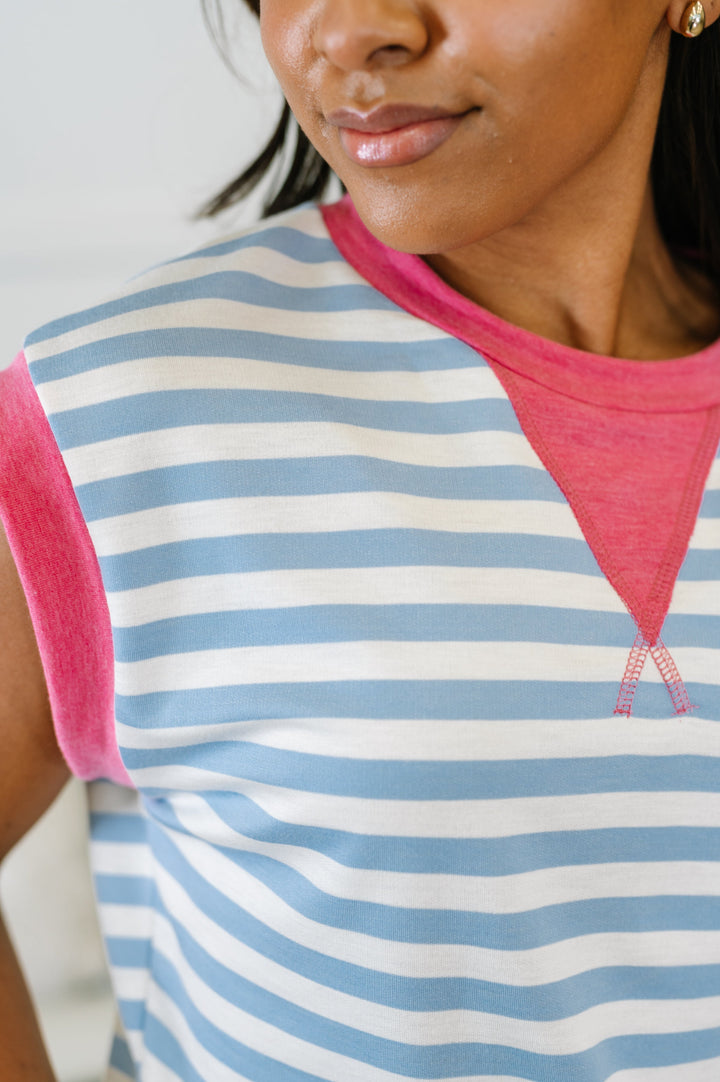 Following Through Color Block Muscle Tee - 6/23