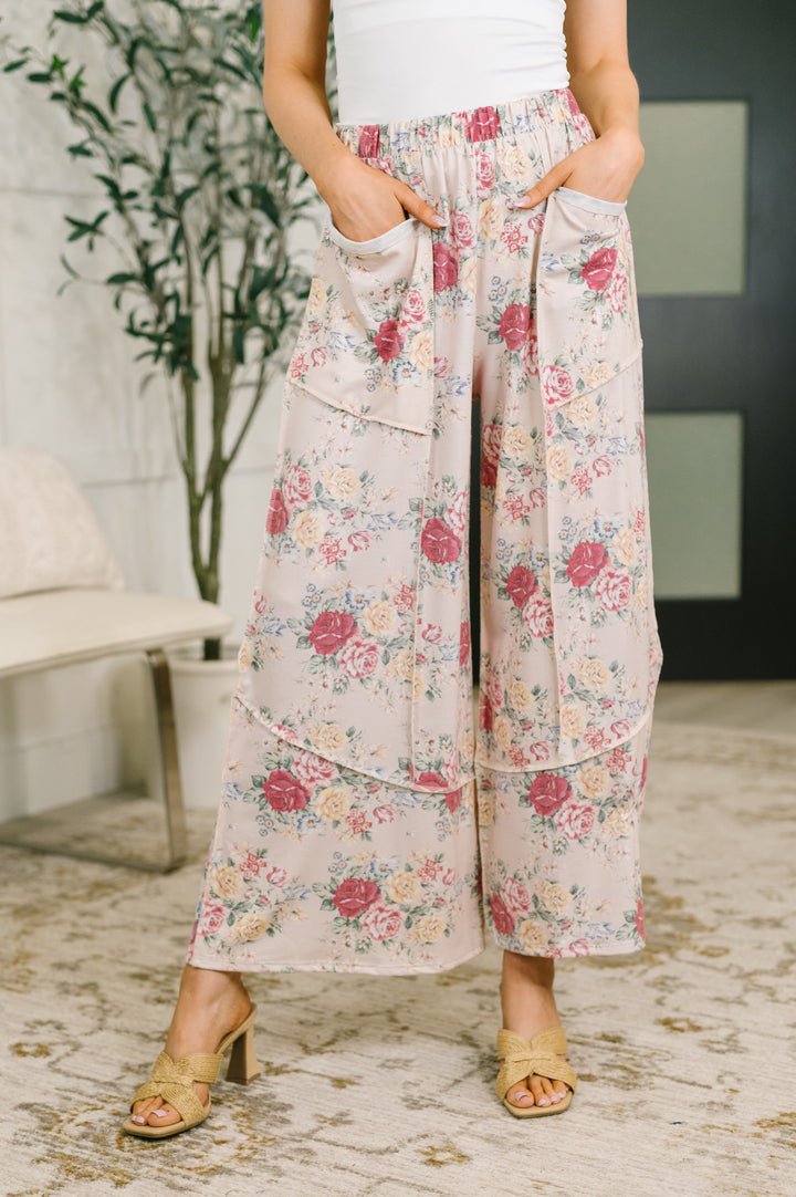 Follow the Flow Wide Leg Floral Bottoms - 8/4
