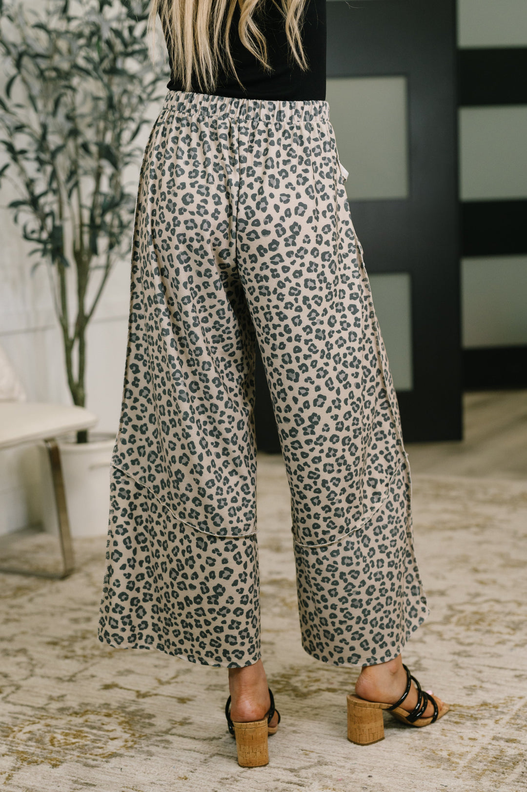 Follow the Flow Wide Leg Leopard Print Bottoms - 7/31