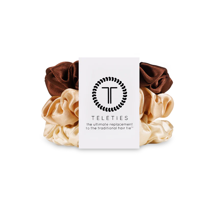 Teleties Silk Scrunchies - Large Band Pack of 3 - For The Love of Nudes