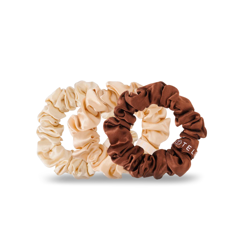 Teleties Silk Scrunchies - Large Band Pack of 3 - For The Love of Nudes