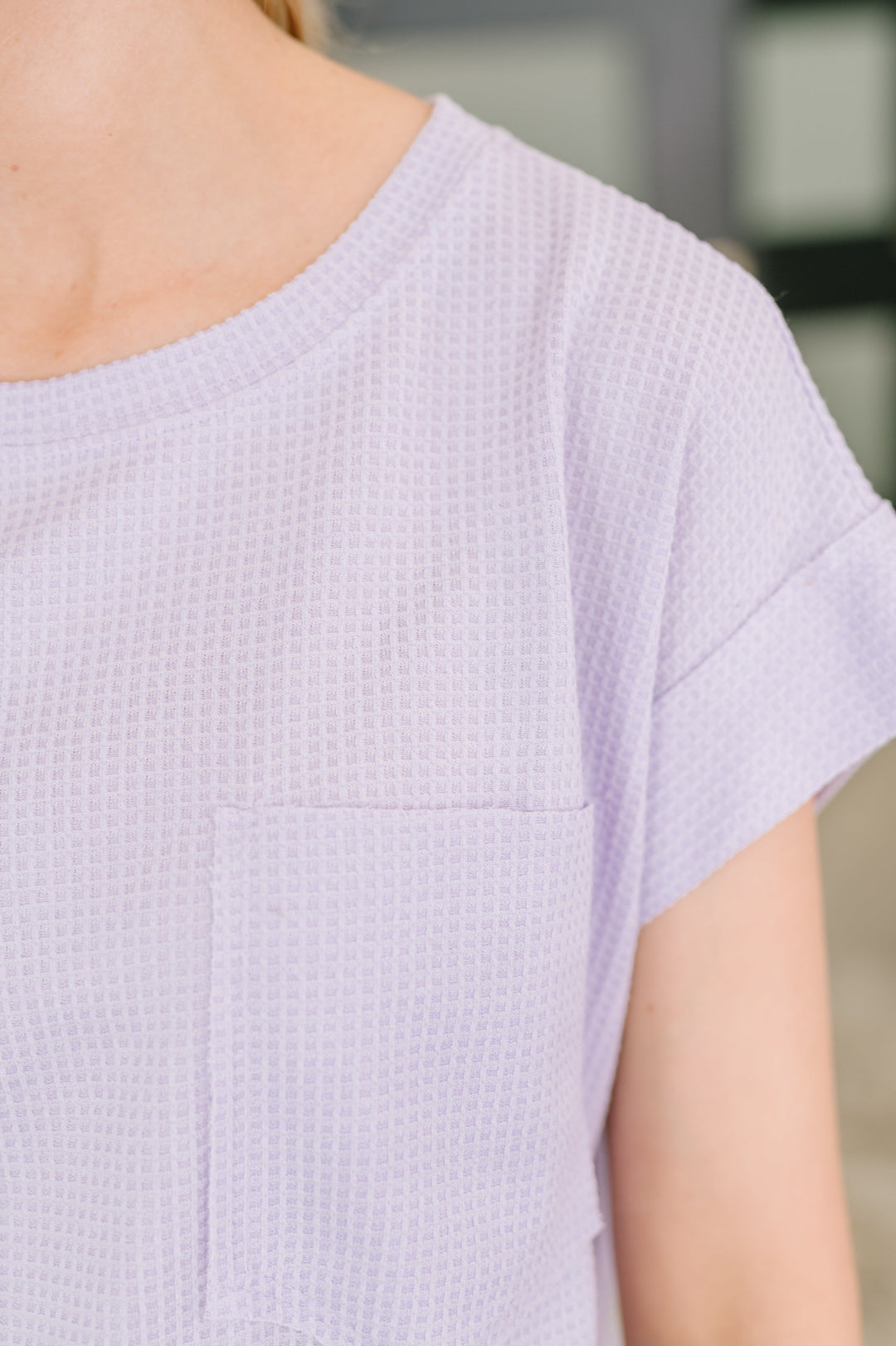 Foundation First Waffle Knit Relaxed Tee in Lilac - 6/19