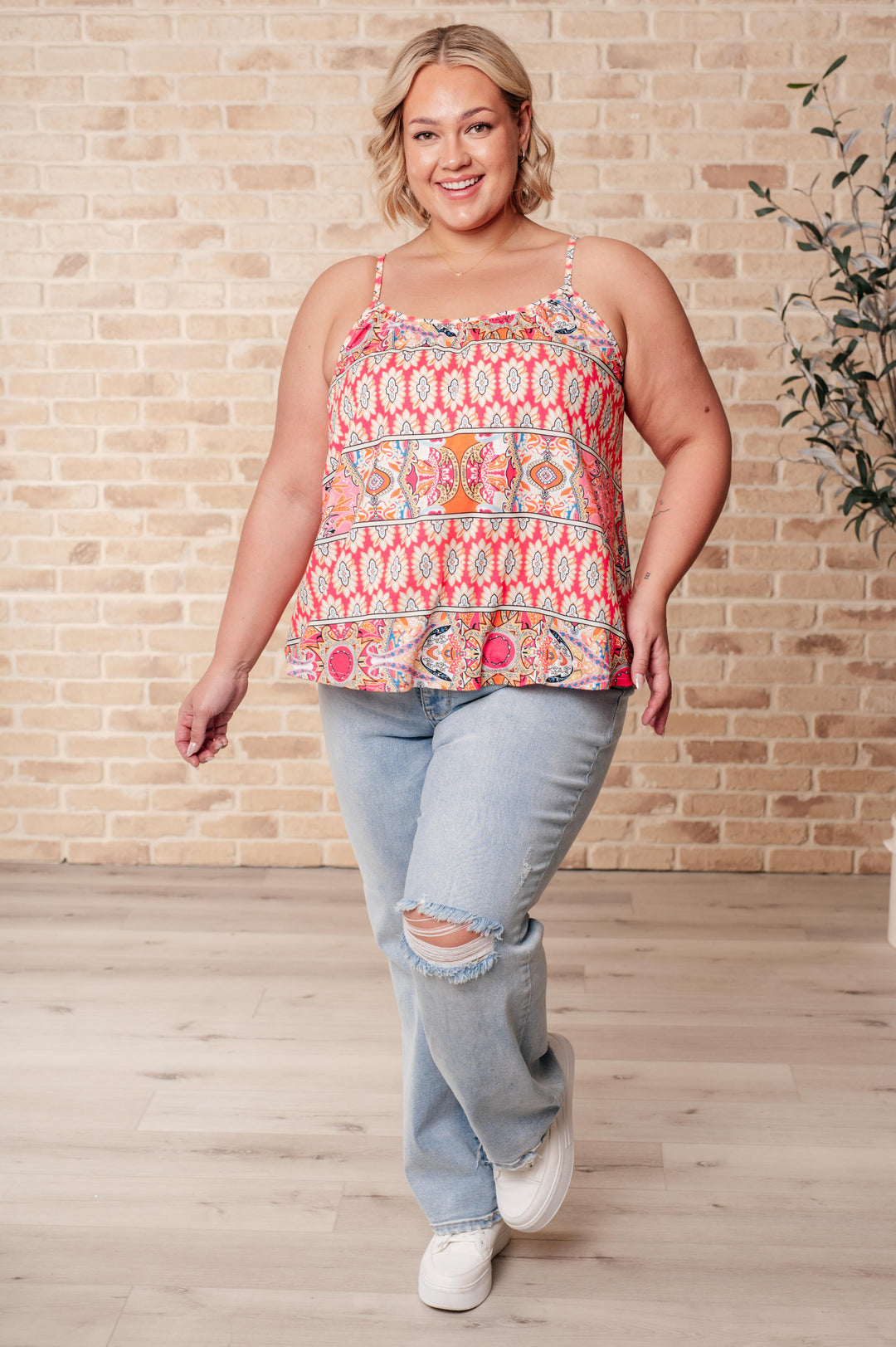 Free Spirited Mixed Print Tank - 5/25