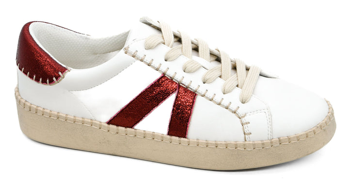 Friend Zone Sneakers - White & Burgundy by Corkys