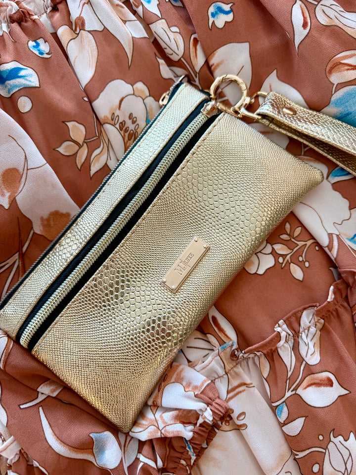 PREORDER: Gold Serpent Demi Bags by Makeup Junkie (Ships in 4-5 Weeks)