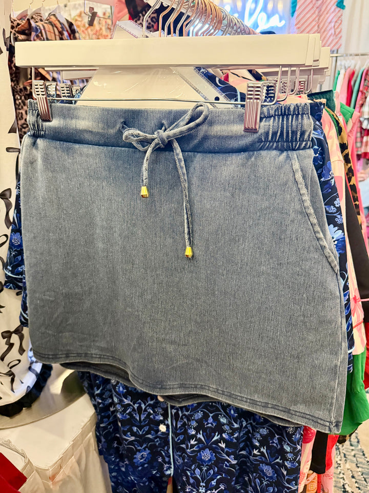 SEPT ARRAY PREORDER - Refined Denim Strech Skort - Light Wash by Jess Lea (Ships Late January)