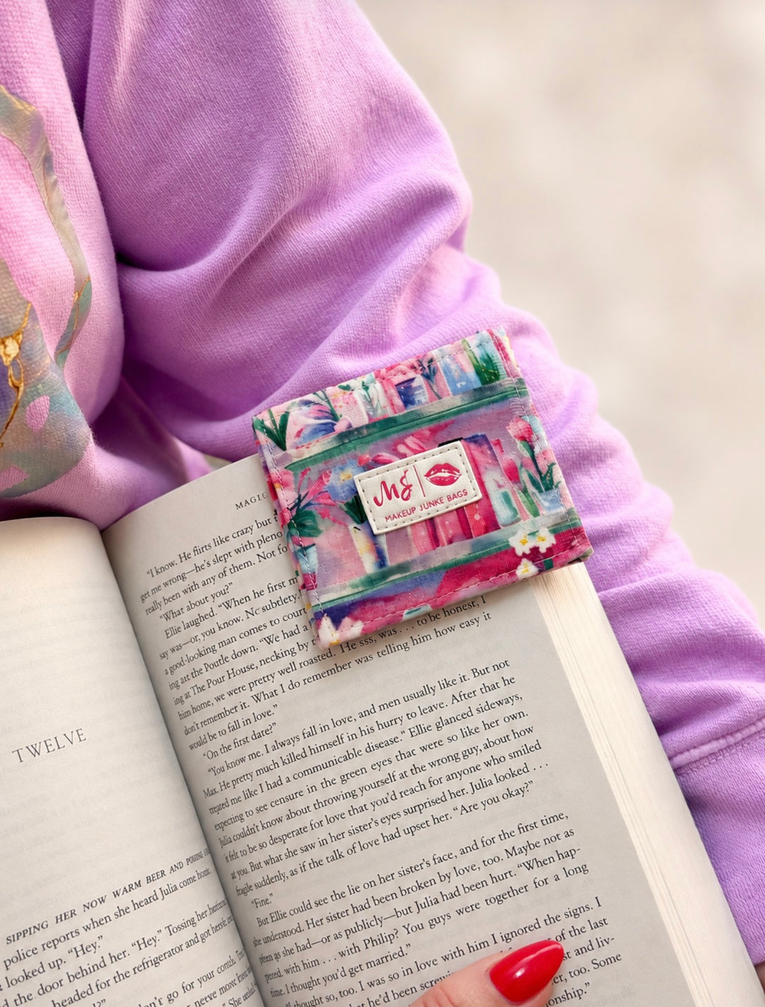Page Keeper - Petals & Paperbacks by Makeup Junkie Bags (Ships in 8-10 Weeks)