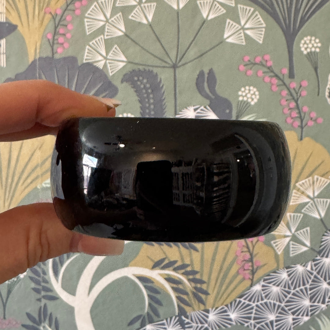 Blackout Queen Bee Gold Lining – Vintage Lucite Clamper Bracelet by Lettie Lovendale (Ships in 2-3 Weeks)
