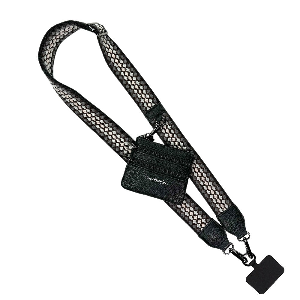 APRIL ARRAY: Clip & Go Strap w/Zippered Pouch Fun Dots By Save The Girls (Ships in 3 Weeks)