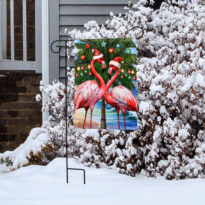 Festive Flamingos Garden Flag