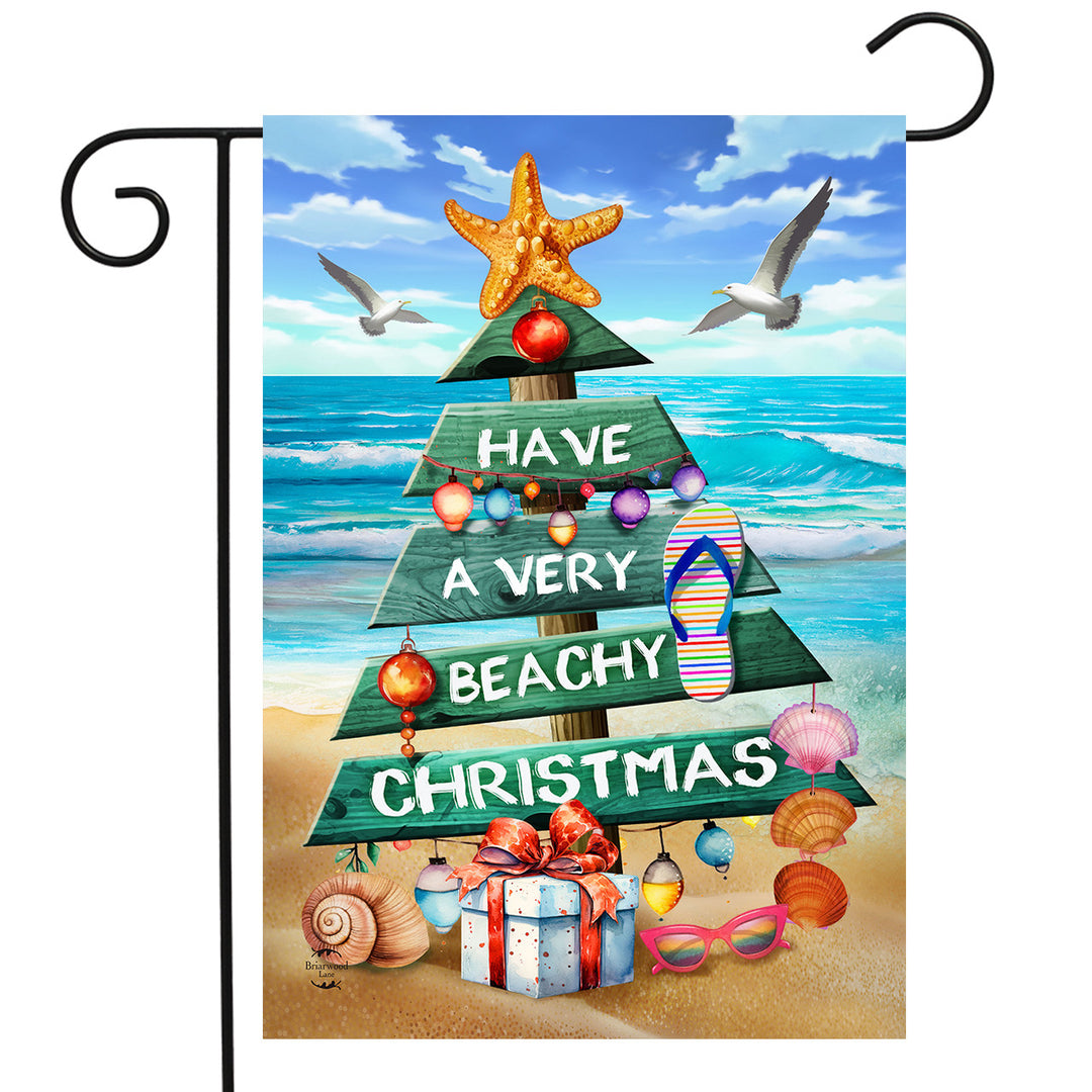 Beachy Christmas Tree Double-Sided Garden Flag