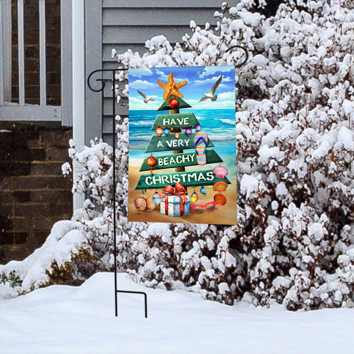 Beachy Christmas Tree Double-Sided Garden Flag