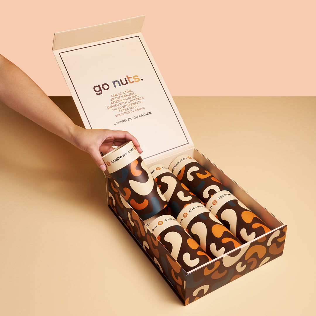 Cashews Best Sellers Assortment - 6 Tube Gift Box - Treats Live