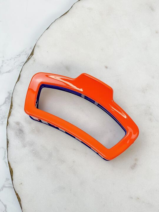 Game Day Claw Clips - Purple & Orange