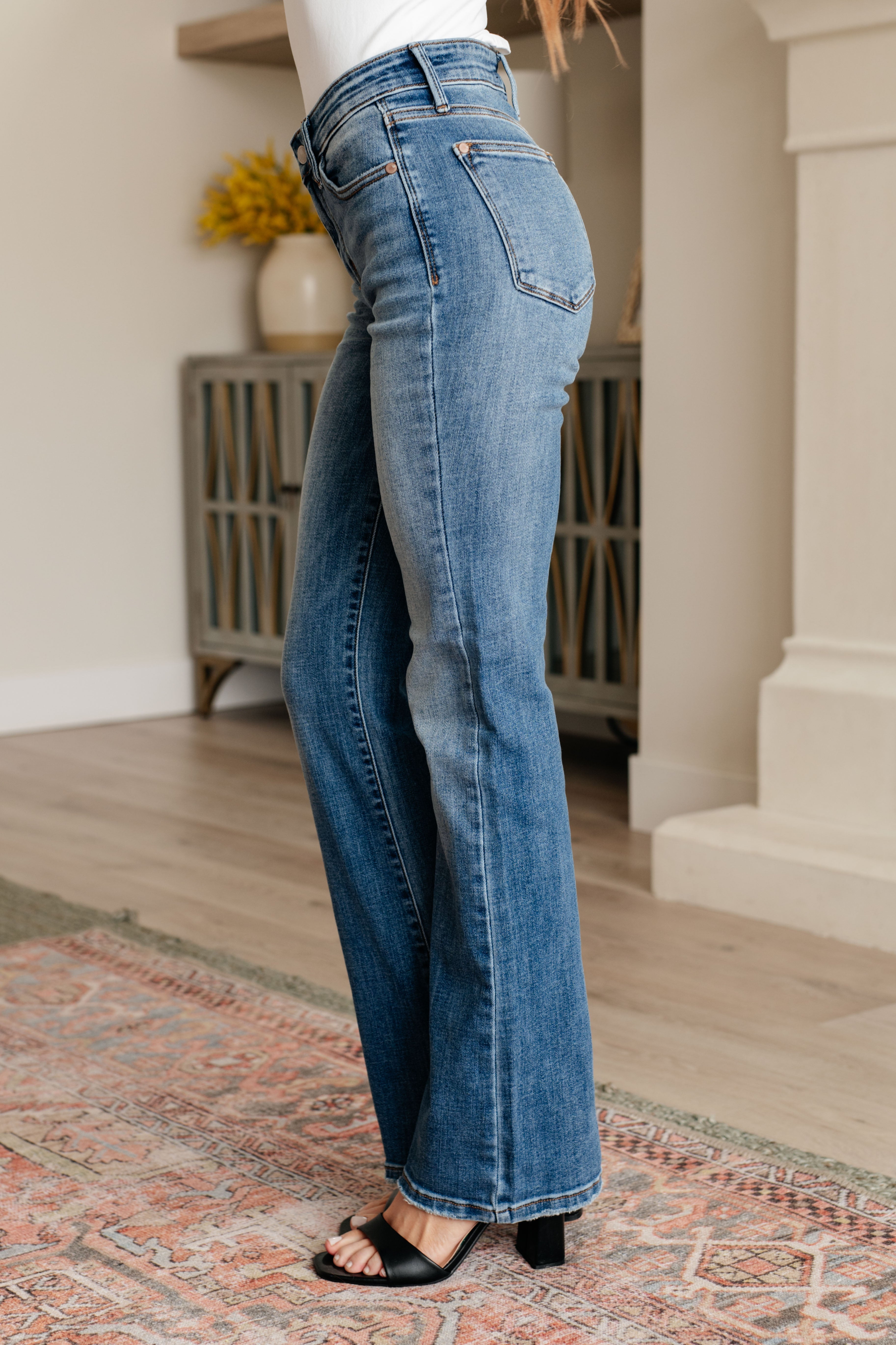 Genevieve Mid Rise Vintage Bootcut Jeans by Judy Blue