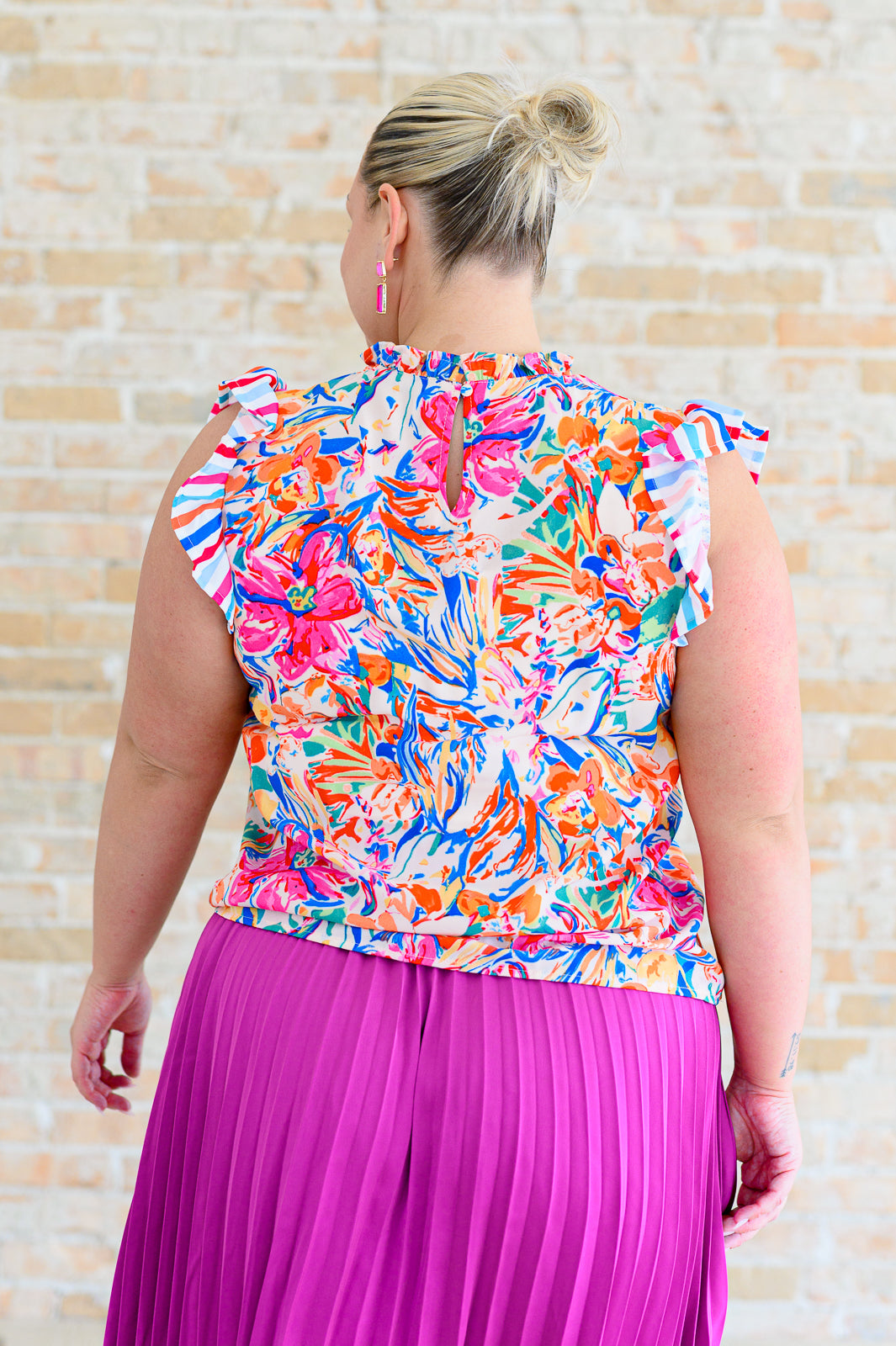 Get Out of Town Ruffle Sleeve Top - 4/30