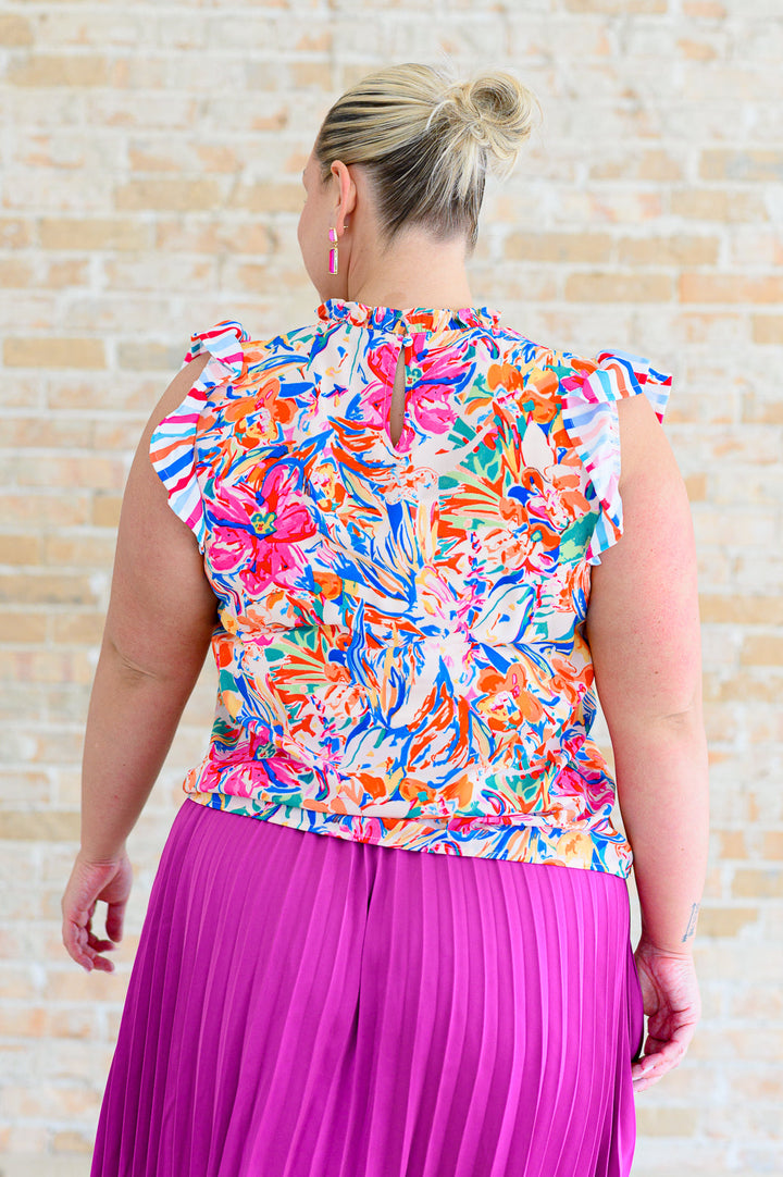 Get Out of Town Ruffle Sleeve Top - 4/30