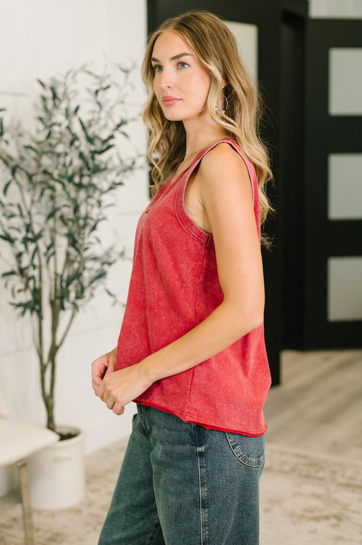 Get it Right V-Neck Mineral Wash Tank - 7/7