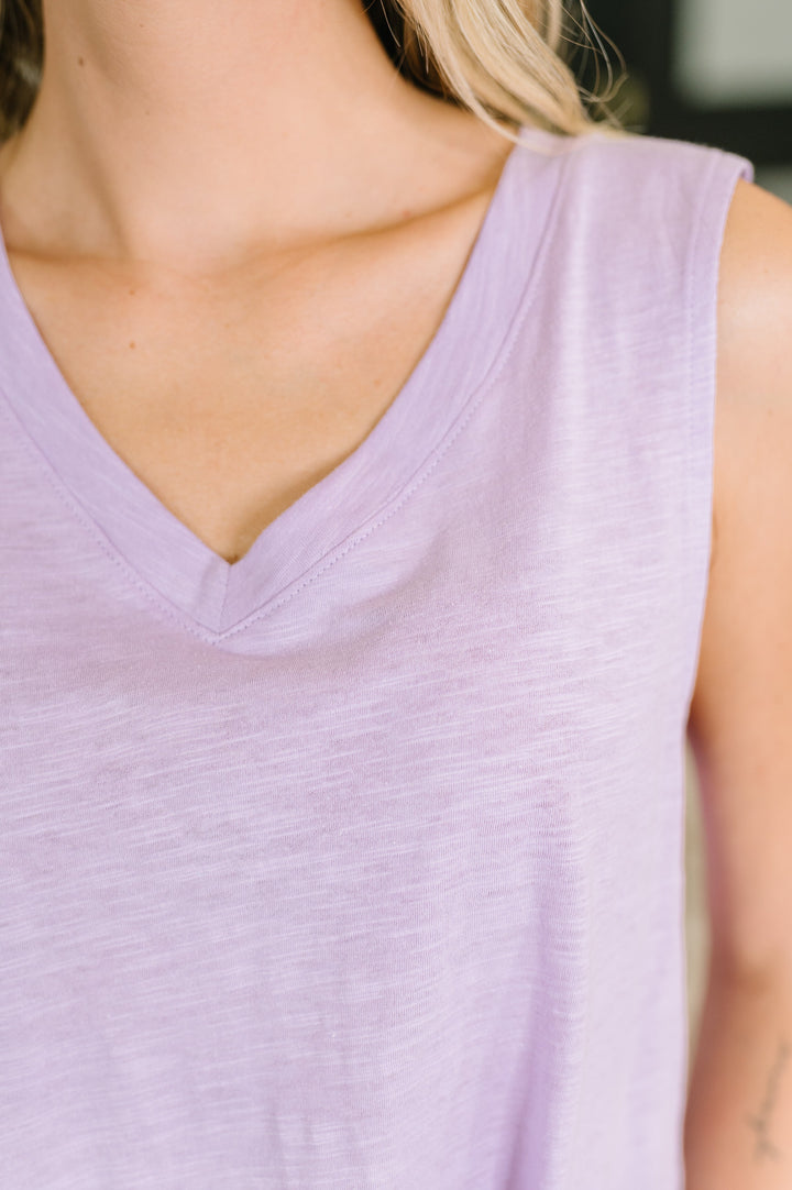 Getting Good V-Neck Tank in Lilac - 6/26
