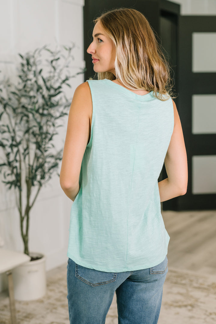 Getting Good V-Neck Tank in Mint - 6/26