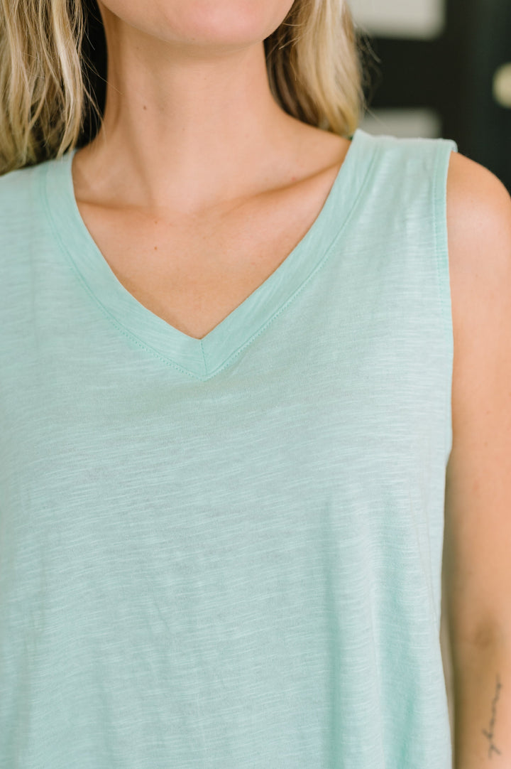 Getting Good V-Neck Tank in Mint - 6/26