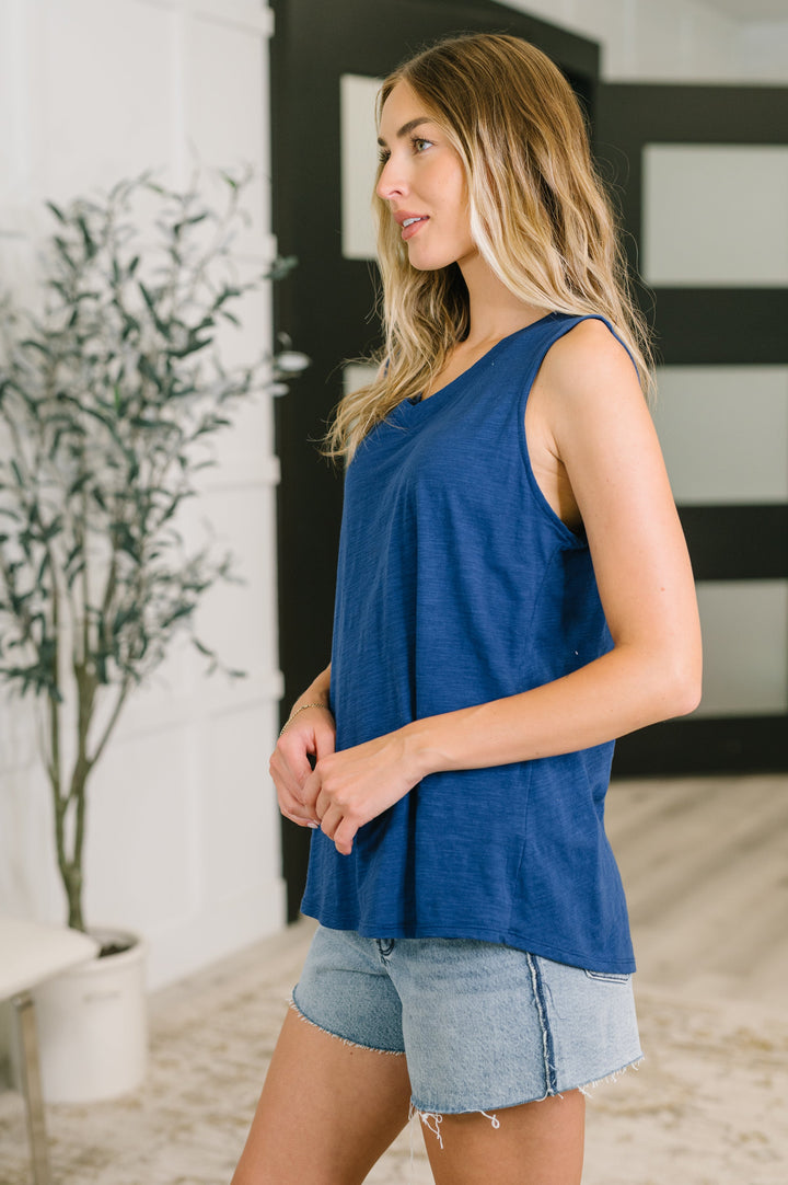 Getting Good V-Neck Tank in Navy - 6/26