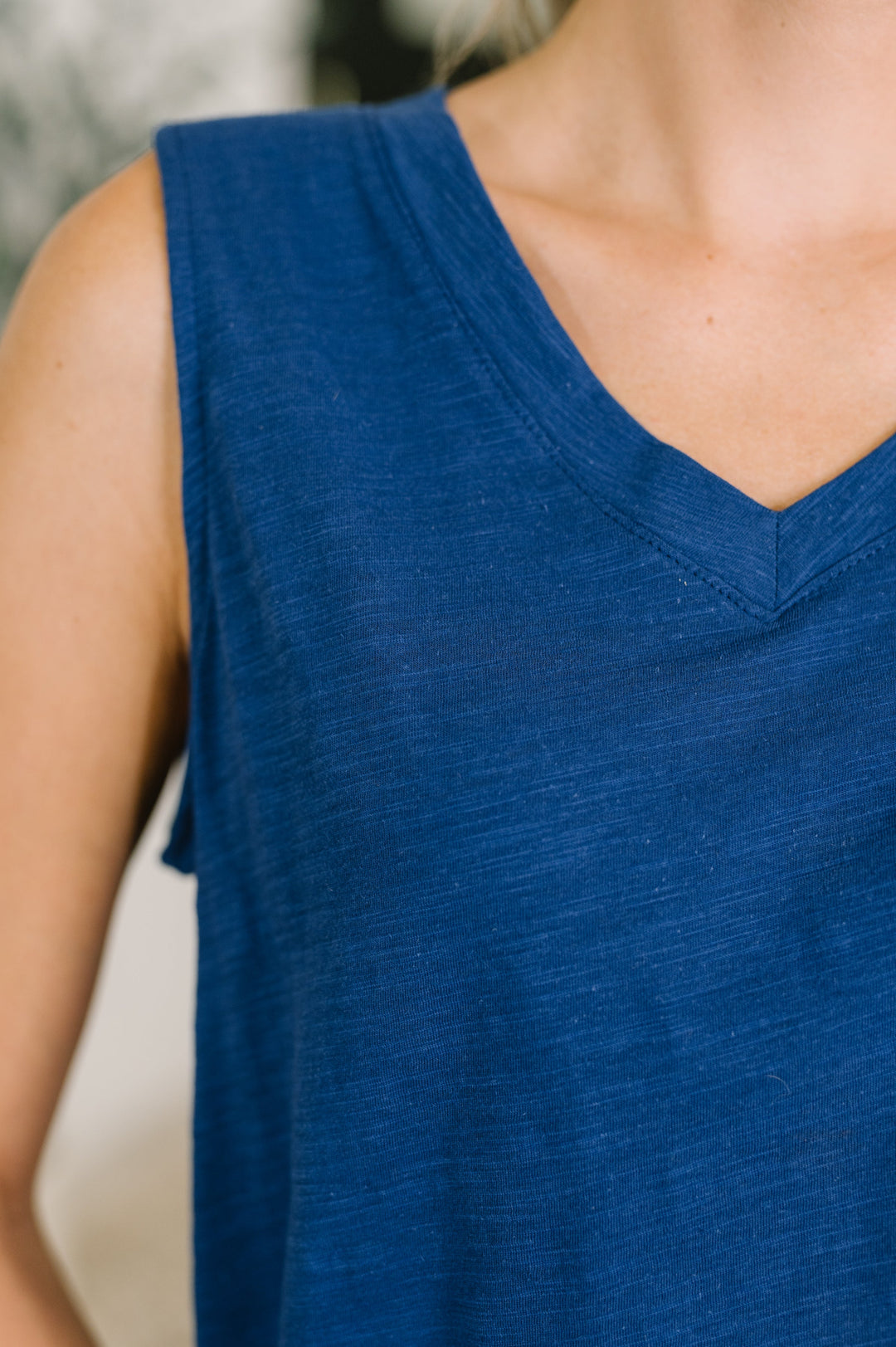 Getting Good V-Neck Tank in Navy - 6/26