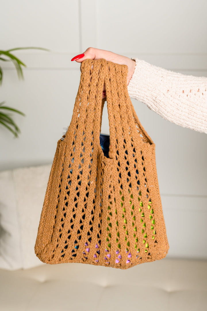 Girls Day Open Weave Bag in Tan - 4/13