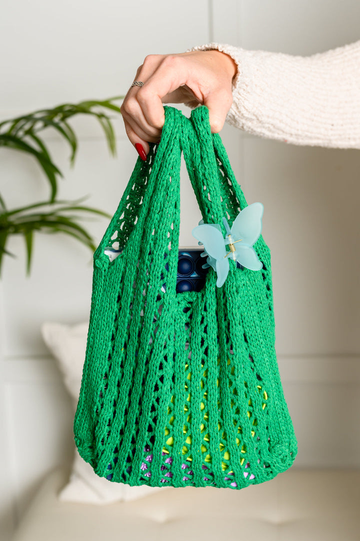 Girls Day Open Weave Bag in Green - 4/13
