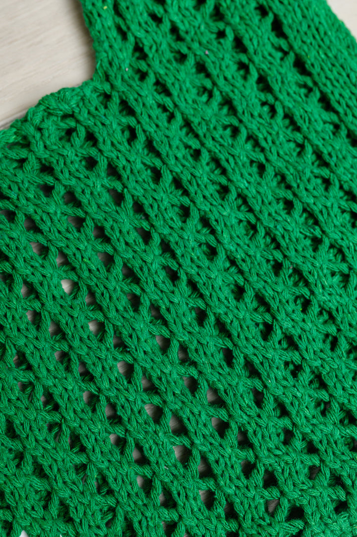 Girls Day Open Weave Bag in Green - 4/13