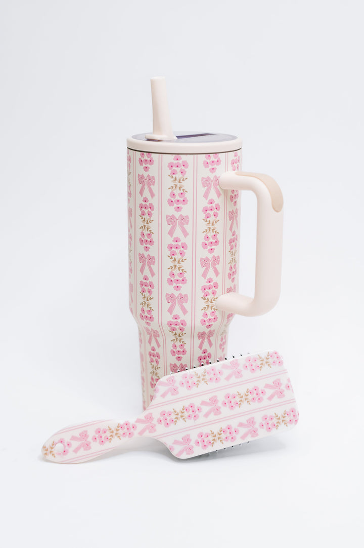 Girly Girl Bow and Floral Tumbler - 11/21