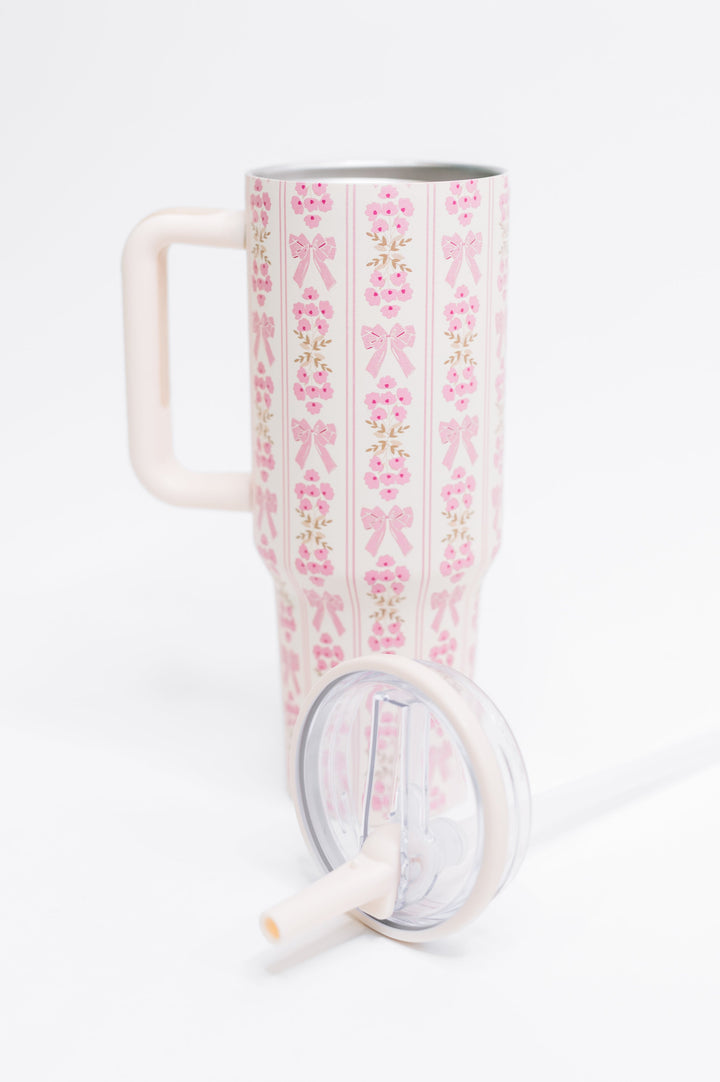 Girly Girl Bow and Floral Tumbler - 11/21