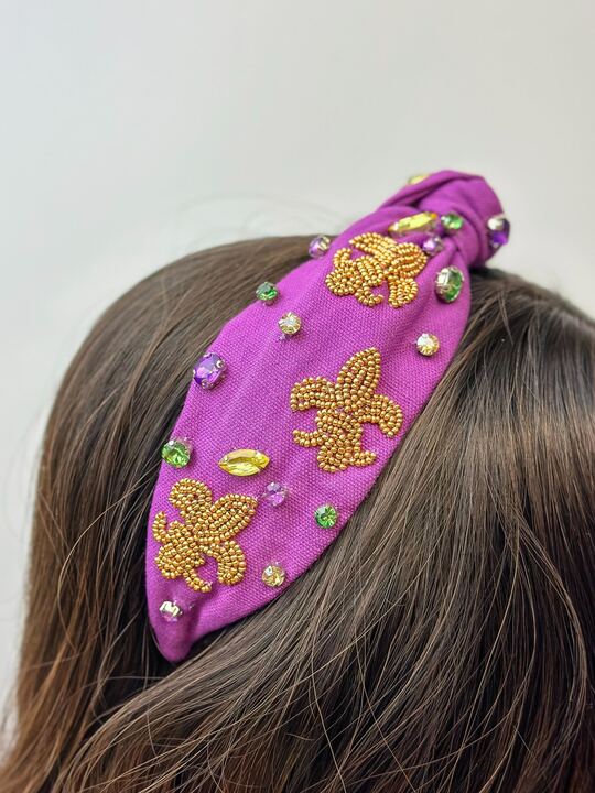 Gold Fleur-de-lis Embellished Headband