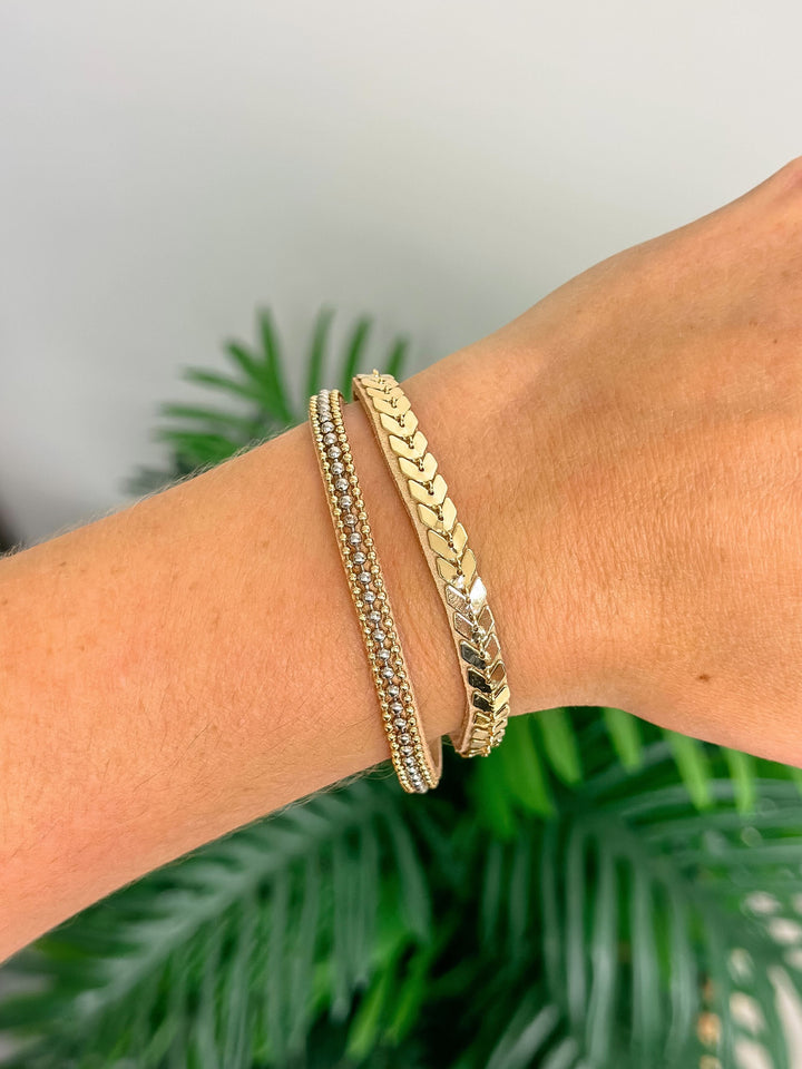 Gold Herringbone Magnetic Bracelet