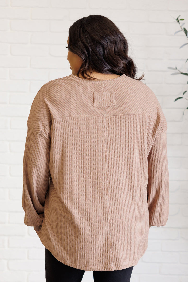 Good Things Are Coming V-Neck Top in Coffee - 12/18