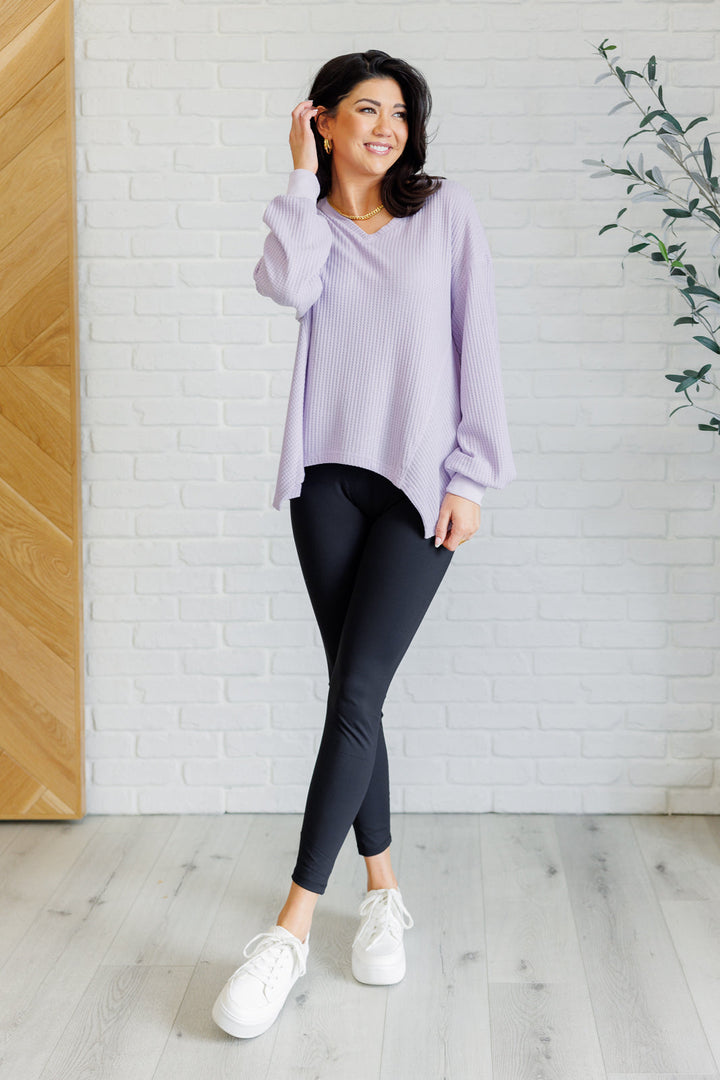 Good Things Are Coming V-Neck Top in Lavender - 12/18